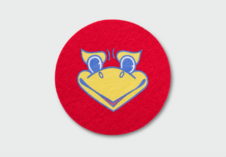 KU Jayhawks Beak 'Em Hawks Wool Coaster