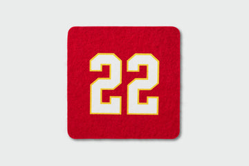 #22 Red Wool Coaster Square