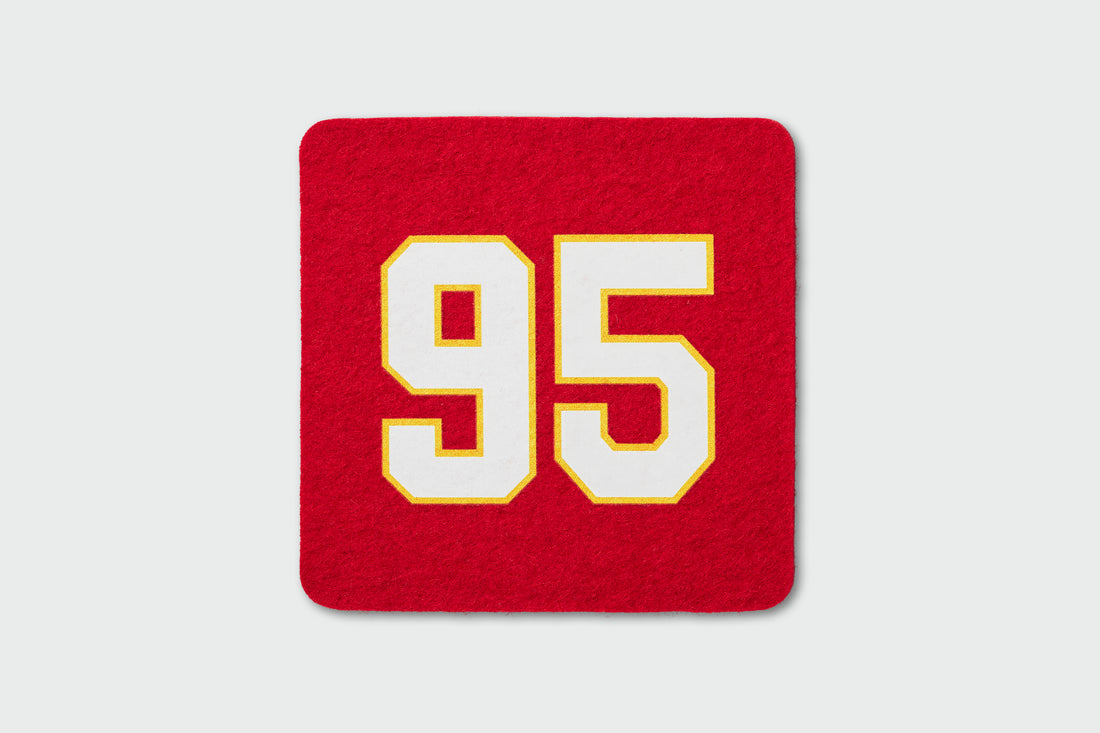 #95 Red Wool Coaster Square