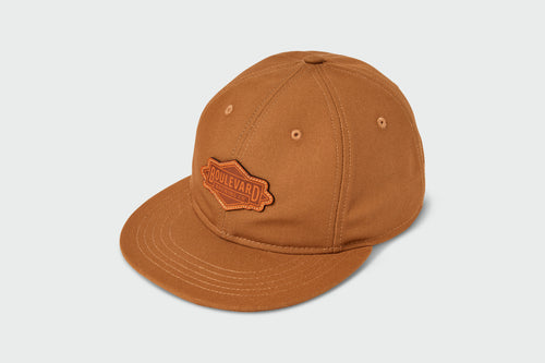 Second Quality Boulevard Leather Patch Logo Flatbill, leather, 6-panel flatbill, made in USA
