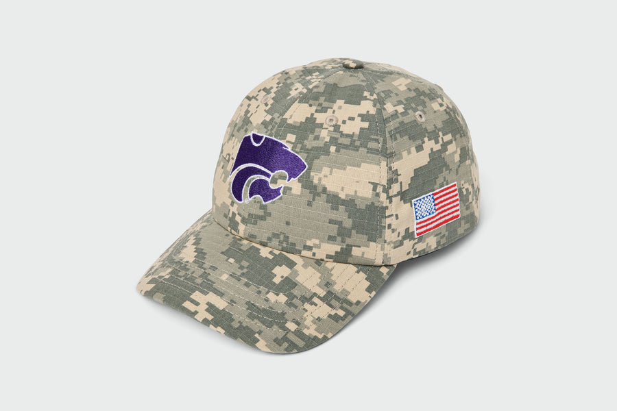 KSU Vintage Willie Camo Ripstop Dad Hat, cotton twill, unstructured dad hat, made in USA