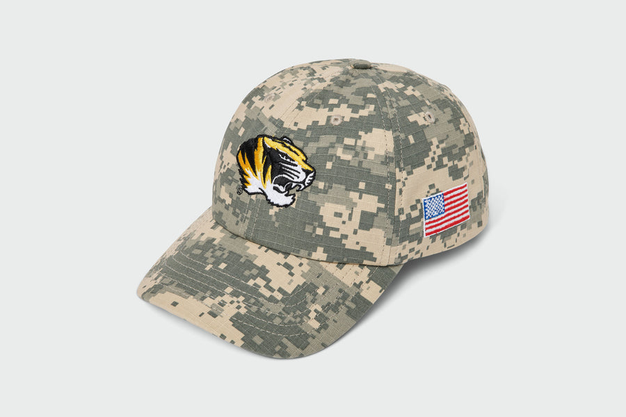 MU Tigers Camo Ripstop Dad Hat, cotton twill, unstructured dad hat, made in USA