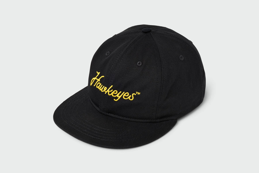 Iowa Hawkeye's Script Vintage Flatbill, cotton twill, vintage flatbill, made in USA