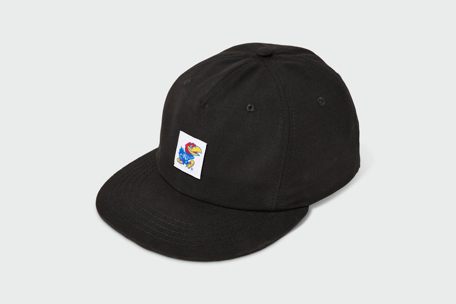 KU Jayhawks Ripstop Flatbill, cotton twill, 6-panel flatbill, made in USA