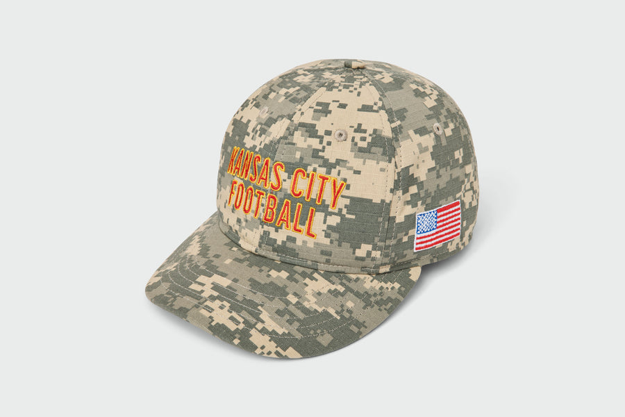 KC Football Camo Ripstop Dad Hat, cotton twill, unstructured dad hat, made in USA