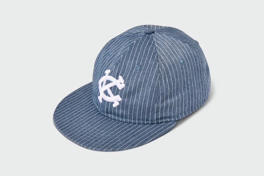 Second Quality 1924 Monarchs World Series Champs Pinstripe Flatbill, cotton twill, 6-panel flatbill, made in USA