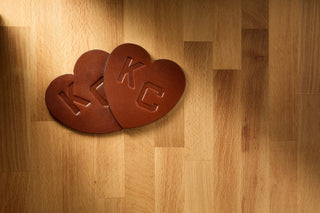 KC Heart Leather Coaster