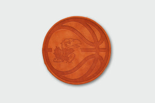 KU Basketball Leather Coaster