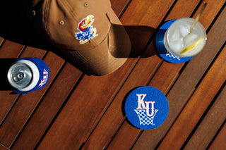 KU Basketball Circus Font Wool Coaster