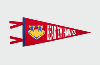 KU Jayhawks Beak 'Em Hawks Pennant