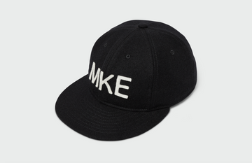 Black Vintage Flatbill Hat - Milwaukee (White MKE)
