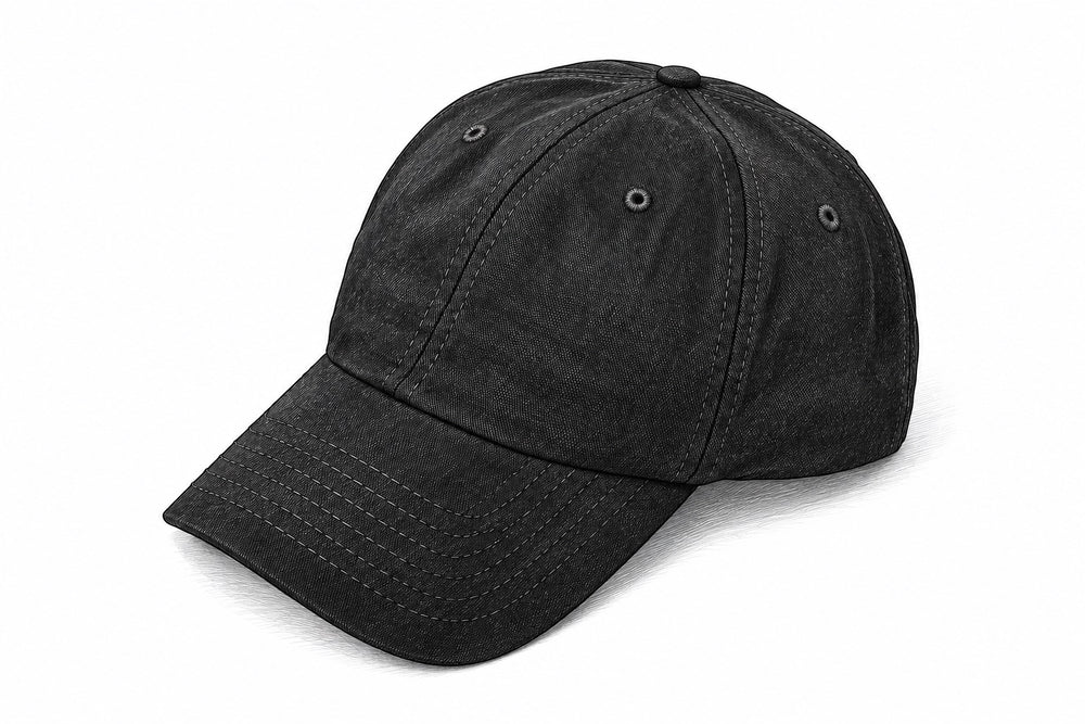 Black 1810 Dad Hat hat sketch in three-quarter view
