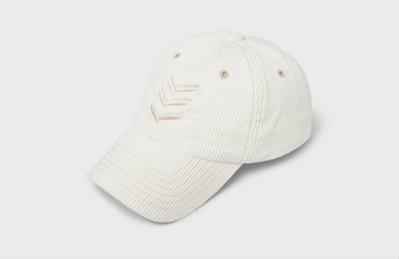 Triple Stitch - White Corduroy Pre-Curved Hat
