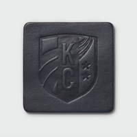 Kansas City Current Crest - Navy Leather Coaster