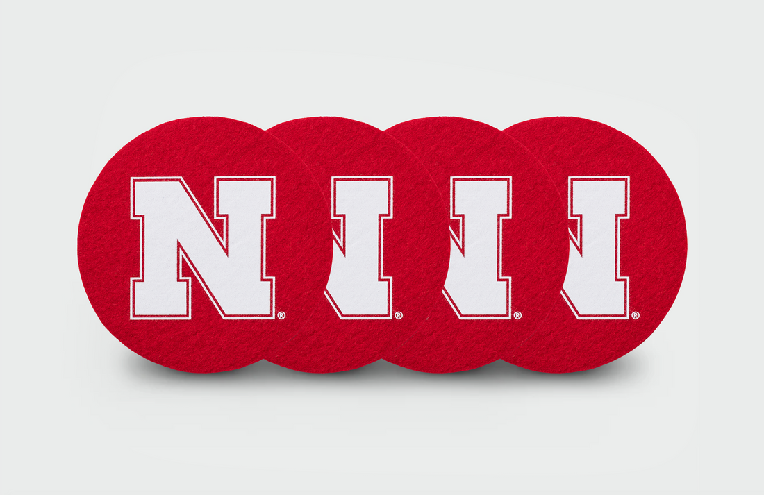 University of Nebraska - Red Wlle™ Coaster (White N)