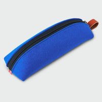 Pencil Pouch - Electric Blue and Tan