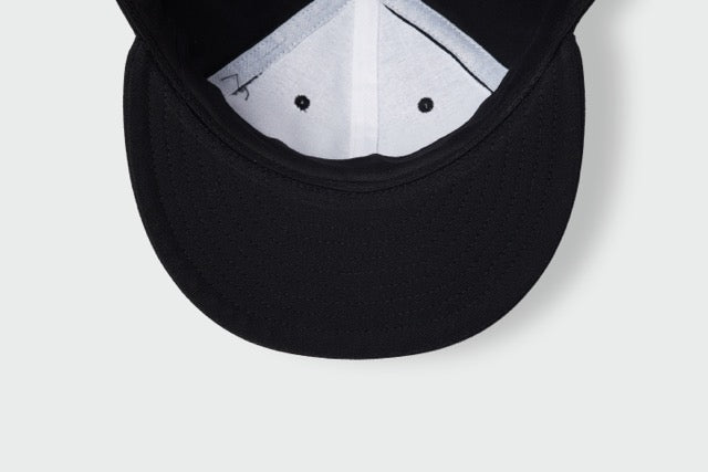 Black Twill Vintage Flatbill Hat Snapback