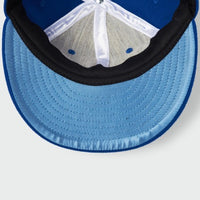 Electric Blue Wool Vintage Flatbill Hat - White Triple Stitch