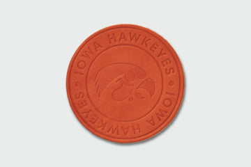 Hawkeyes Leather Circle Coaster