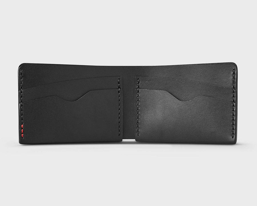 Handmade Leather Wallets, The Leroy Billfold - Black