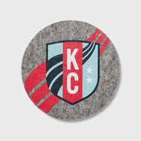 Kansas City Current Crest with Swoosh Wool Coaster