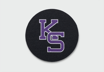 Kansas State University KS Lettermark Black Wool Coaster
