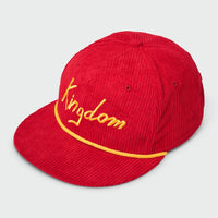 Kingdom 5-Panel Snapback Hat w/ Rope -Corduroy Red Vintage Flatbill