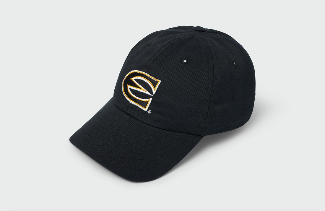 Emporia State University Crest - Black Sanded Twill Pre-Curved Hat