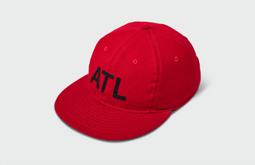 Red Vintage Flatbill Hat - Atlanta (Black ATL)