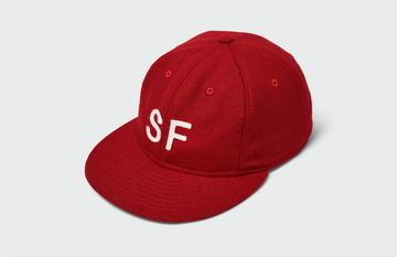 Red Vintage Flatbill Hat - San Francisco (White SF)