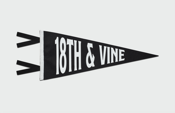 18th and Vine Black and White Standard Pennant