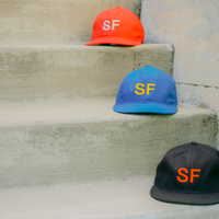 Black Vintage Flatbill Hat - San Francisco (Orange SF)