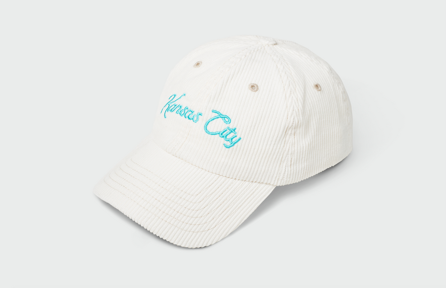 Second Quality KC Current Script Corduroy Dad Hat, corduroy, unstructured dad hat, made in USA