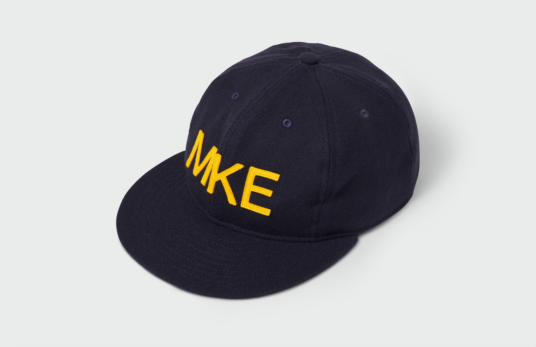 Navy Vintage Flatbill Hat - Milwaukee (Gold MKE)