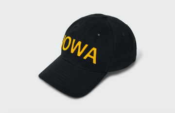 Helvetica IOWA - Sanded Twill Black Pre-Curved Hat