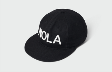 Black Vintage Flatbill Hat - New Orleans - (White NOLA)