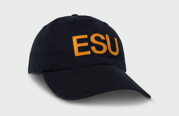 Helvetica ESU - Sanded Twill Black Pre-Curved Hat