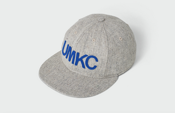 UMKC Blue Helvetica - Light Heather Grey Vintage Flatbill