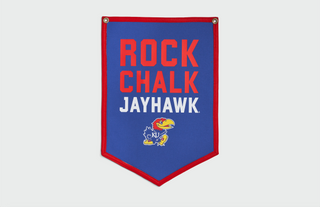 KU Rock Chalk Jayhawk Mini Banner