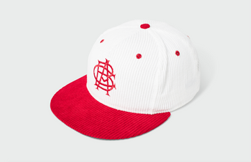 Indianapolis ABC's - White and Red Corduroy Vintage Flatbill