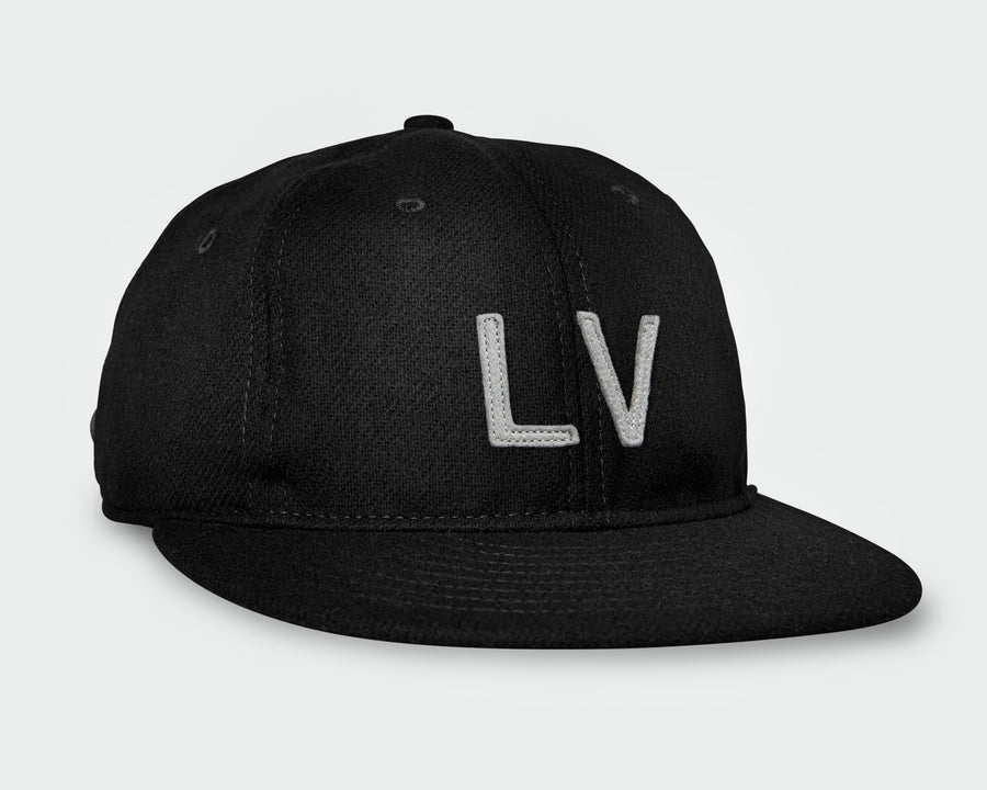 Black Vintage Flatbill Hat - Las Vegas (Silver LV)