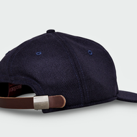 Navy Vintage Flatbill Hat - Red Triple Stitch