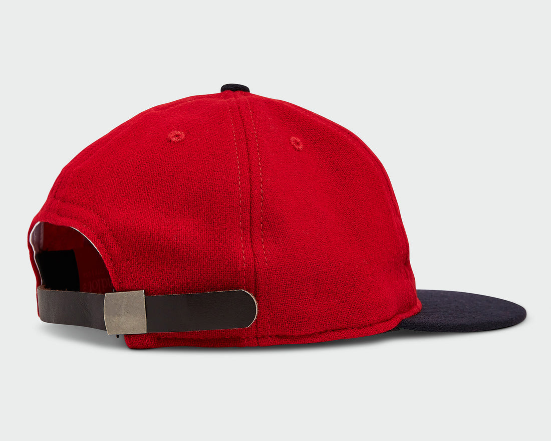 Red Vintage Flatbill Hat - Navy KC