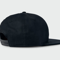 Black Twill Vintage Flatbill Hat Snapback