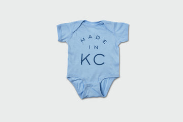Made in KC Crest Onesie - Baby Blue