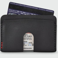 The back of Sandlot Goods Monarch leather wallet in black